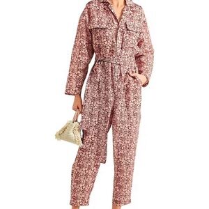 Yvonne S Cocoa floral oversized handmade jumpsuit size Small